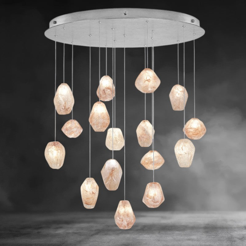 Nature-inspired round chandelier
